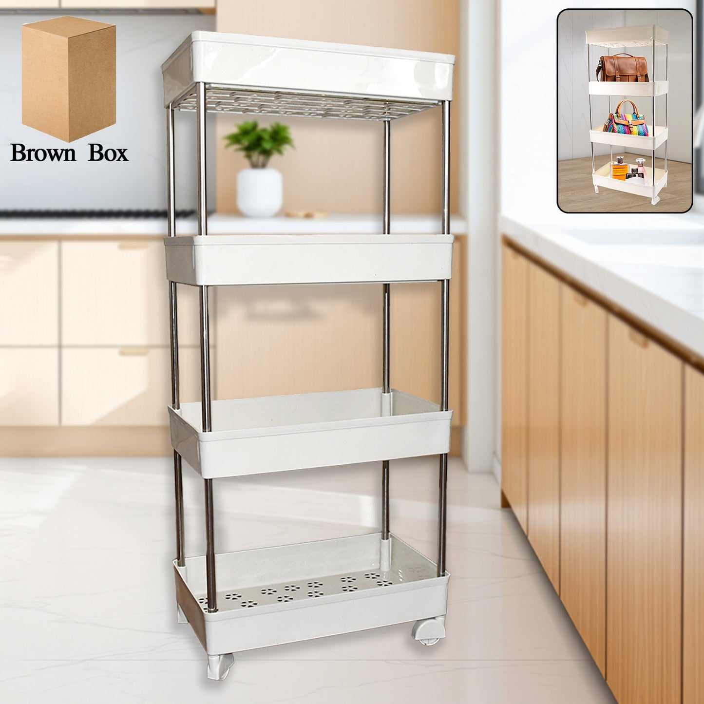 4 Layer Spacious Rack for Kitchen /Home & Office