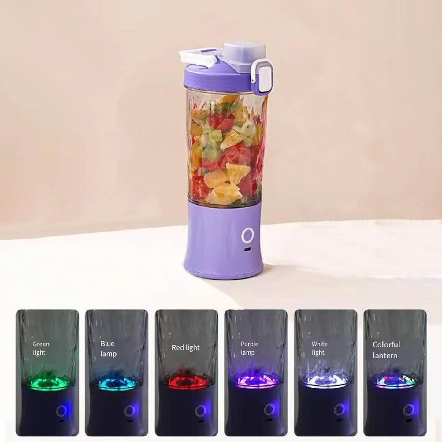 Eletric Crusher Juicer With Light 8 Blades (600 Ml Multicolor)
