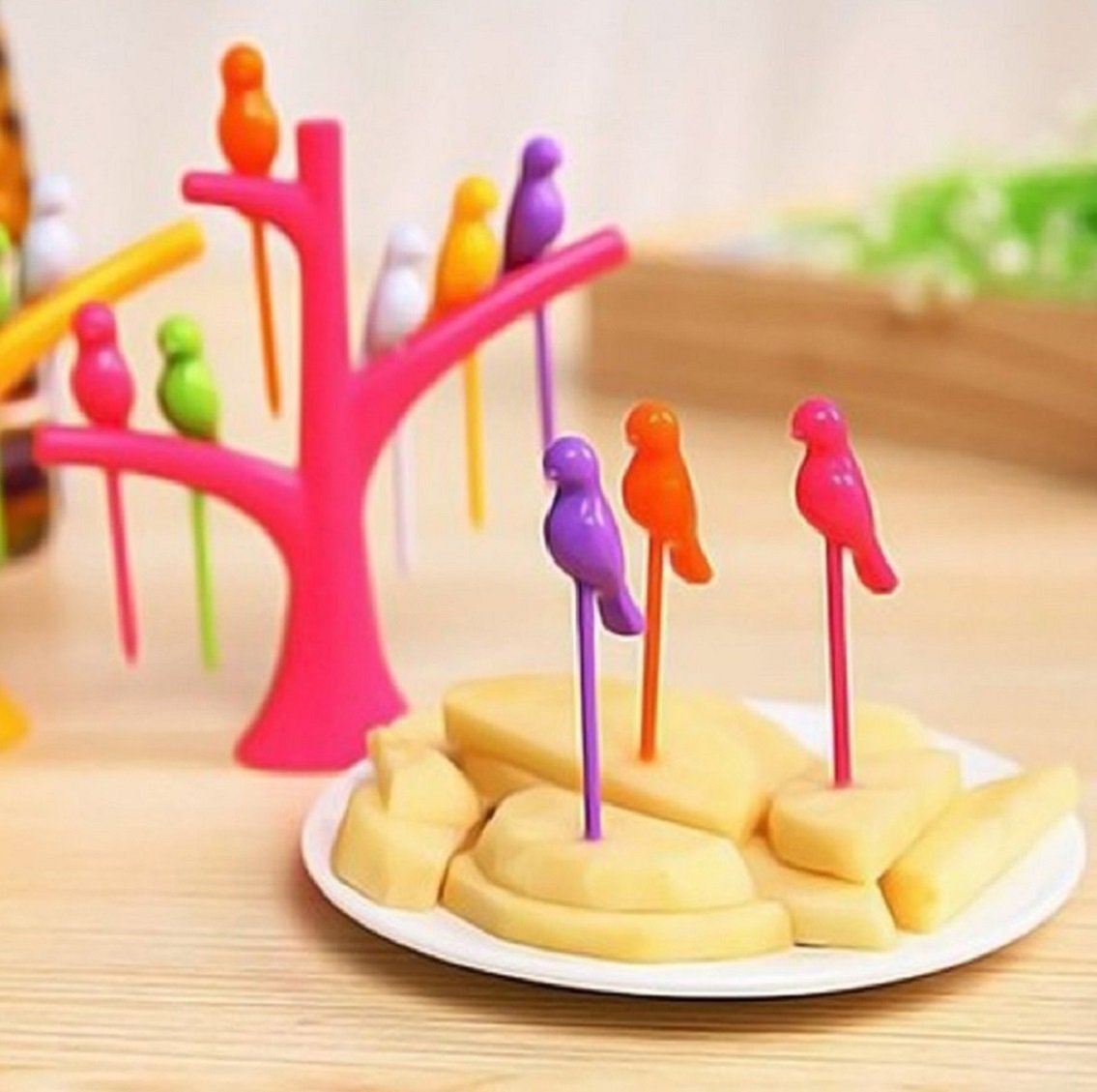6 Pc Bird Shape Fork - Beautiful Tree Design - Easy to hold - Reusable