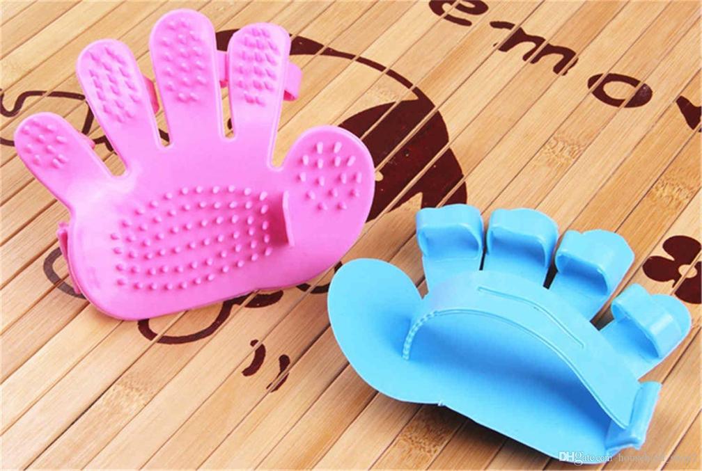 Rubber Pet Cleaning Massaging Grooming Glove Brush - 1 set