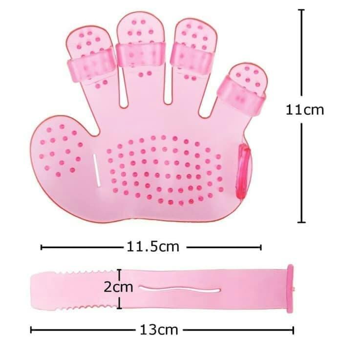 Rubber Pet Cleaning Massaging Grooming Glove Brush - 1 set