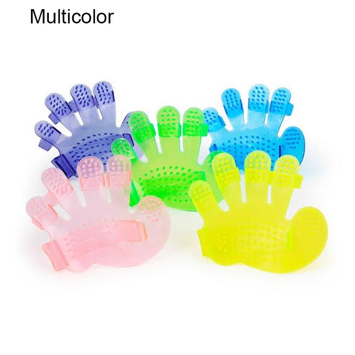 Rubber Pet Cleaning Massaging Grooming Glove Brush - 1 set