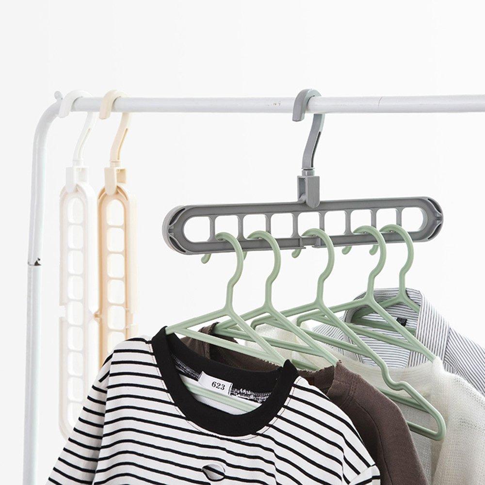 Space saving 9 Hole Plastic Hanger Hanging Hook Indoor Wardrobe Clothes Organization Storage Balcony Windowsill Suit Racks