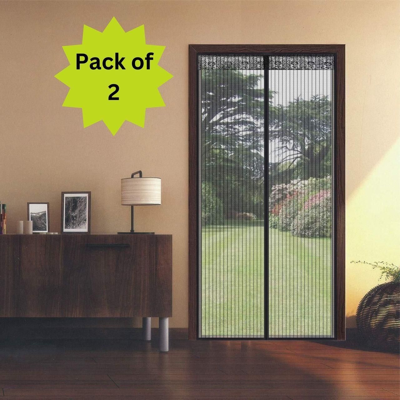 Magnetic Full Frame Door Auto Closing Mesh - Anti Mosquito / Insect Mesh / Door Net Magnetic  (Pack of 2)