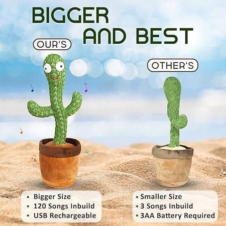 LED Musical Dancing & Mimicry Cactus Toy - 1 pc