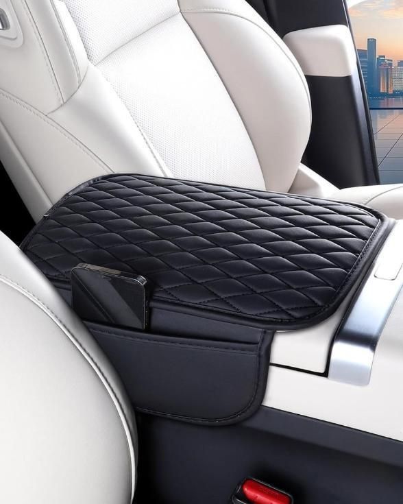 Car Armrest - Microfiber Leather Armrest Cover With Storage