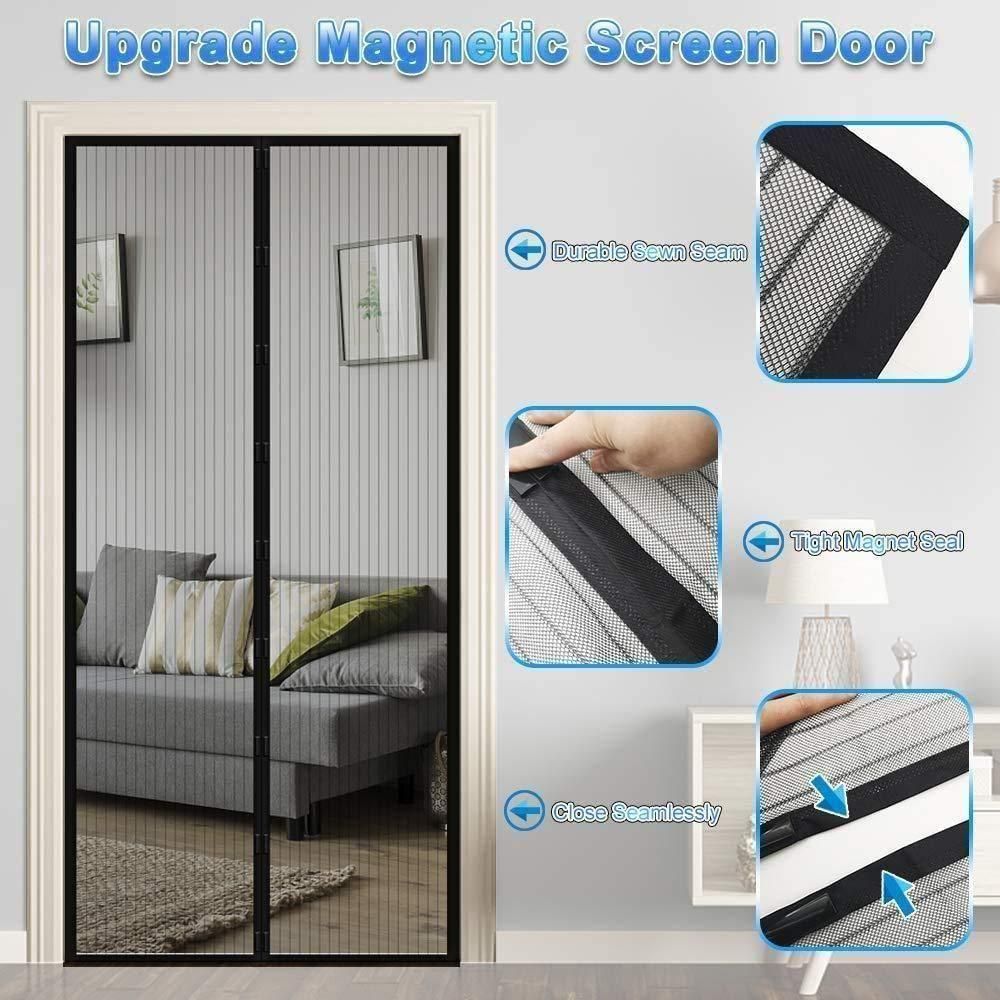 Magnetic Full Frame Door Auto Closing Mesh - Anti Mosquito / Insect Mesh / Door Net Magnetic  (Pack of 2)