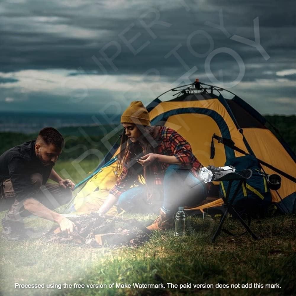 Multi Functional Portable 3w Rechargeable Torch Led Flashlight Long Distance Beam Range Hammer And Strong Magnets Window Glass And Seat Belt Cutter 4 Modes For Car Camping Hiking Indoor Outdoor