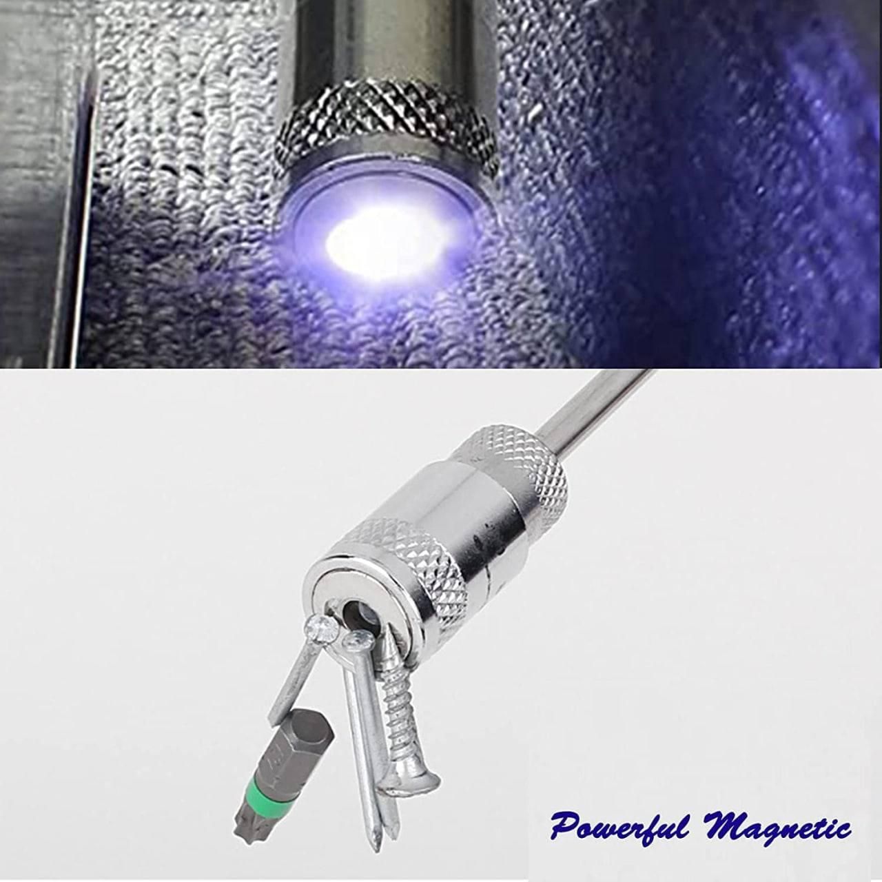 Telescopic Magnetic Pickup Tool with LED for Narrow Unreachable Areas