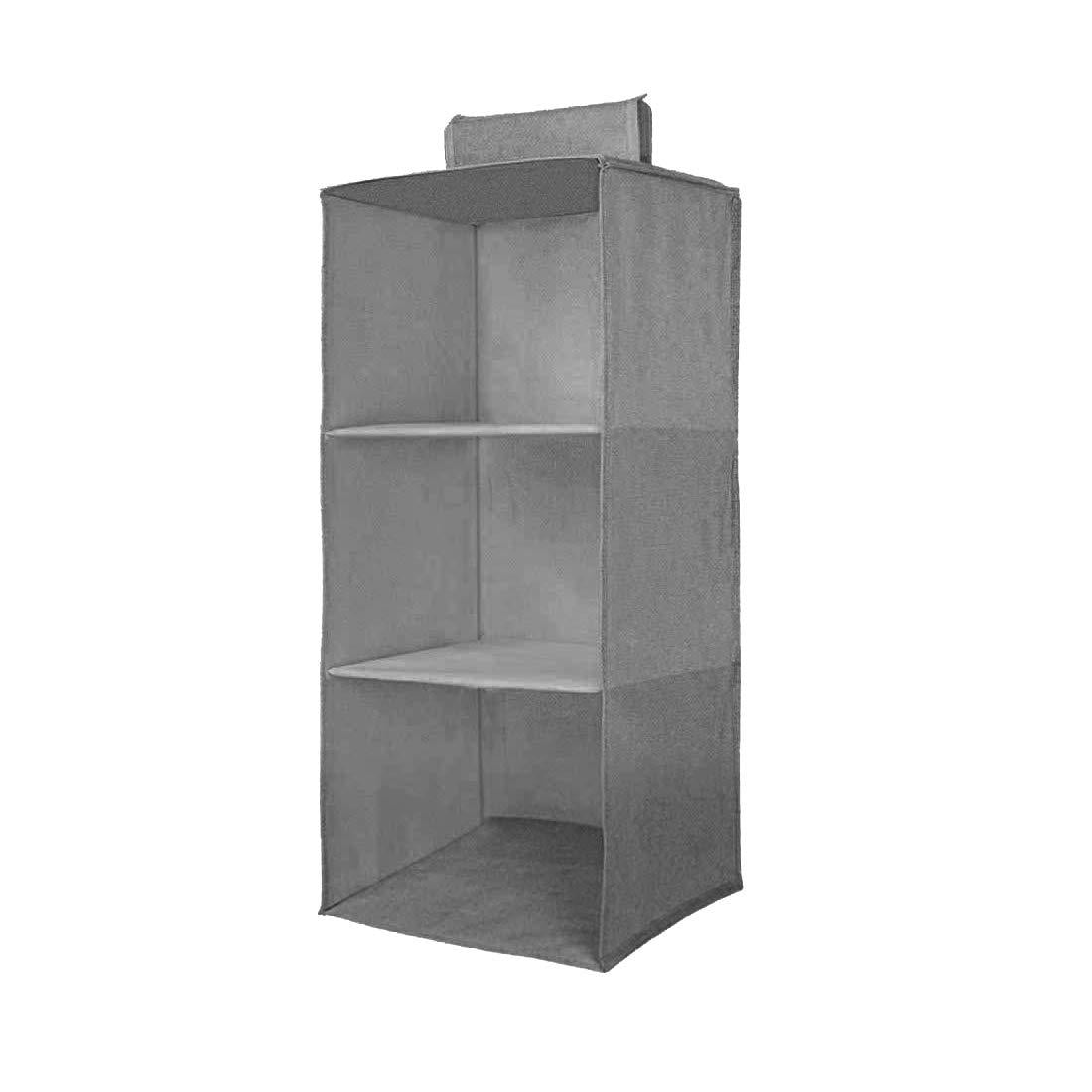 Hanging Wardrobe Organizer - 3 Shelves Non-Woven Fabric Hanging Storage Wardrobe Organizer