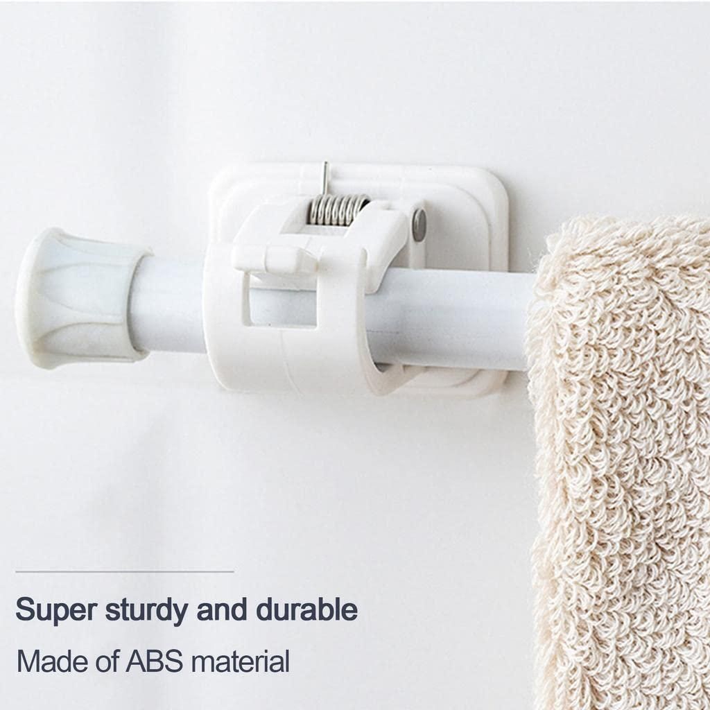 Multipurpose Self Adhesive Instant Wall Mount Sticking Clip Hook (Pack of 4) - Ideal for Curtains & Bathroom Rods