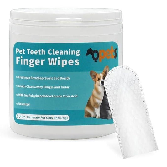 Disposable Dental Finger Wipes For Pets - 50 Pcs