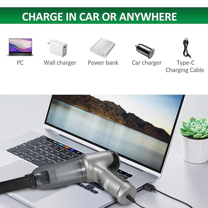 Wireless Mini Vacuum Cleaner - 4 Attachments