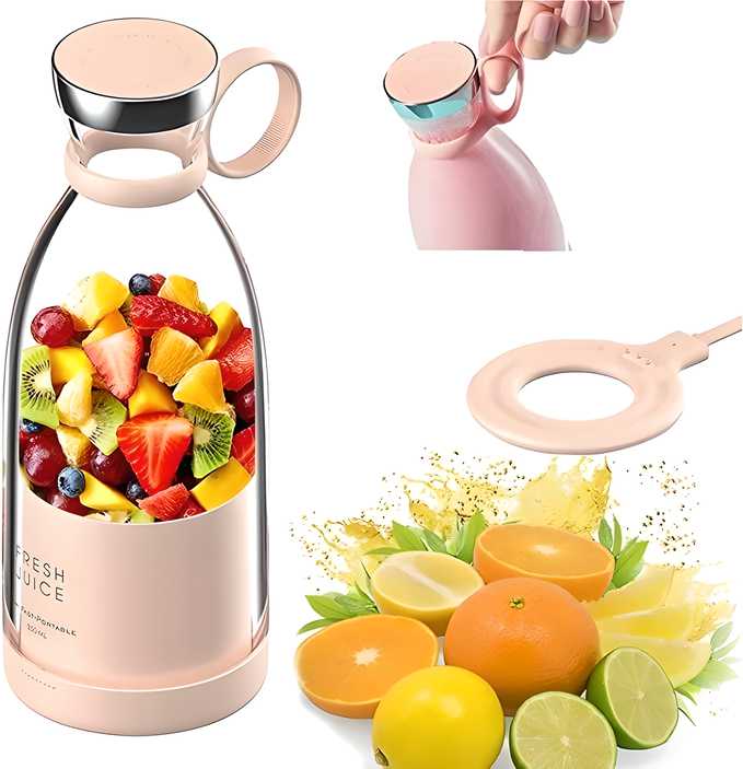 MIXEN Fresh Juice Portable Battery Operated Blender For Smoothie or Shakes Personal Mixer - 350 ML  Mini Juicer Travel/School/Office/Workout
