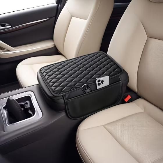 Car Armrest - Microfiber Leather Armrest Cover With Storage