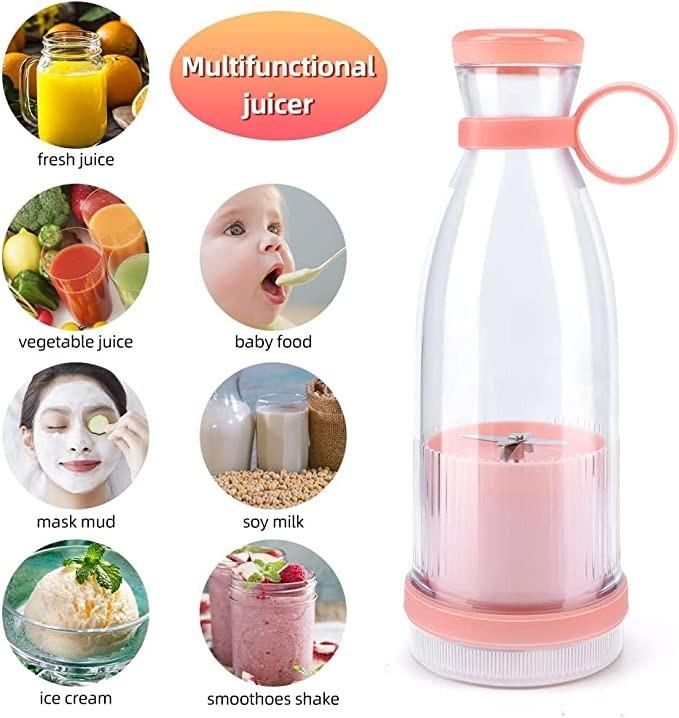 MIXEN Fresh Juice Portable Battery Operated Blender For Smoothie or Shakes Personal Mixer - 350 ML  Mini Juicer Travel/School/Office/Workout