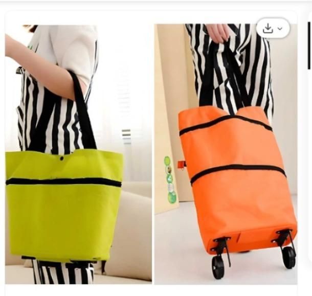Trolly Bag Assorted Colors - HAND BAG CUM EXPANDABLE SHOPPING TROLLY