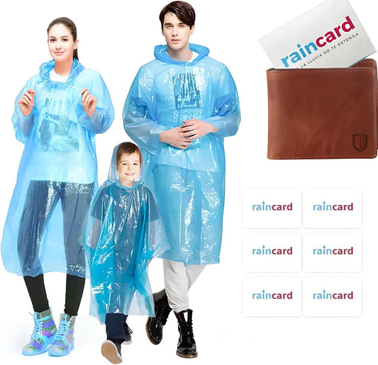 FULLY Reusable Pocket Transperent RainCoat for Adults (Set of 5) Multicolour