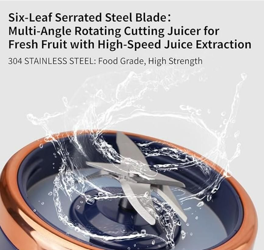 Multifunctional Small battery Operated Portable Juicer - Blender With Sipper Jar Lid