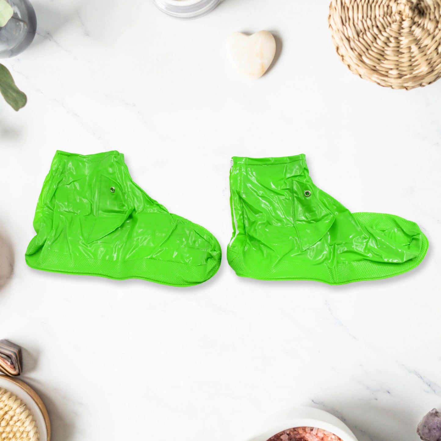 Plastic Rain Shoes Cover Reusable Anti-slip Rainy Season muddy Dirty Surfaces (1 Pair) - Easy to PACK CARRY WEAR WASH &amp; REUSE