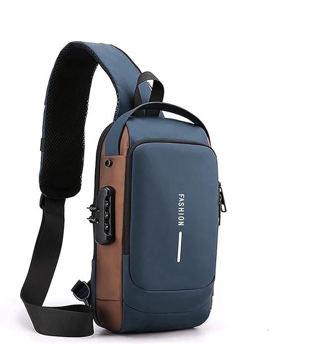 Sling / Cross Body Bag Backpack for Men & Women - With USB Charger & Safety Lock