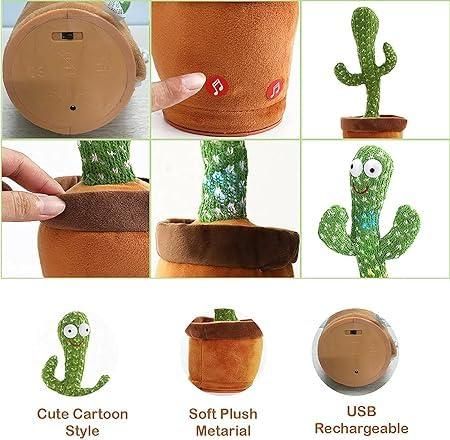 LED Musical Dancing & Mimicry Cactus Toy - 1 pc
