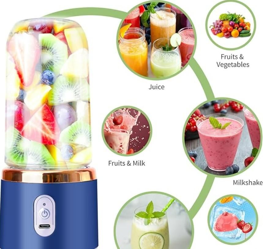 Multifunctional Small battery Operated Portable Juicer - Blender With Sipper Jar Lid