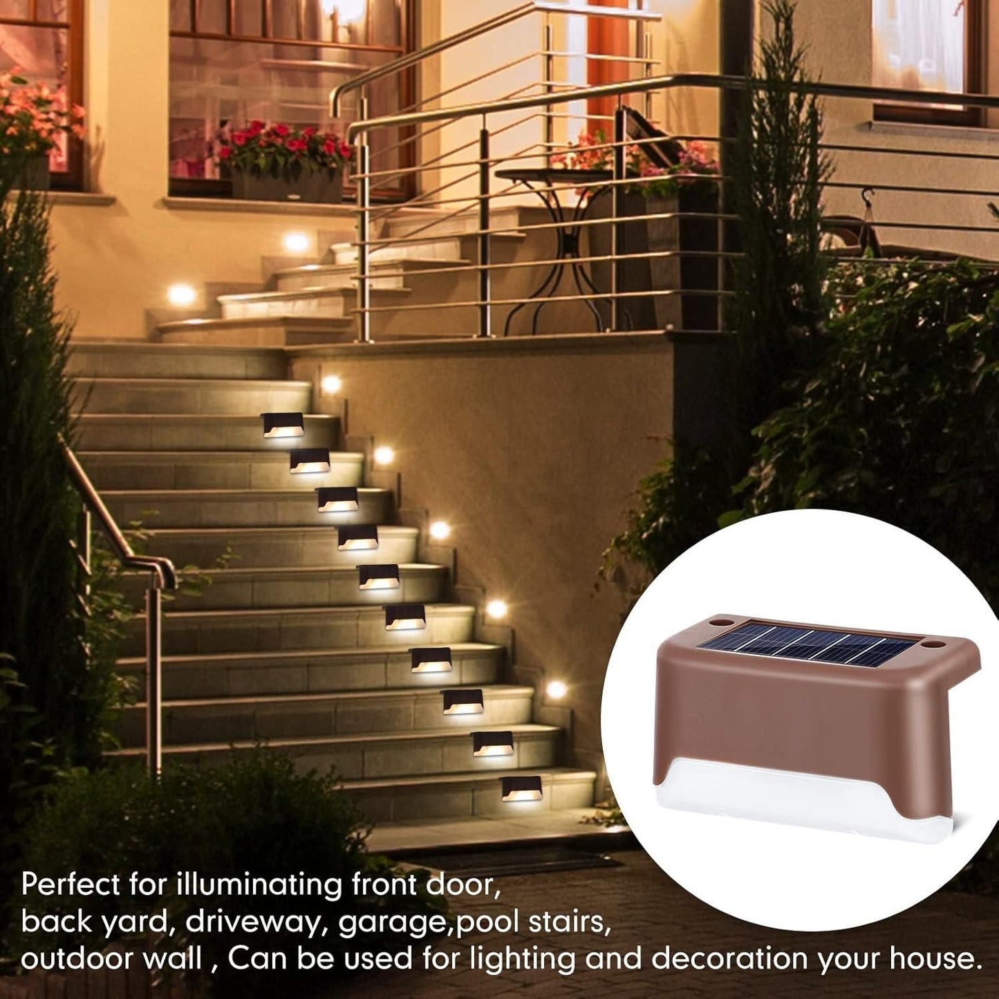Solar Deck Stairs Lights Outdoor (4pcs)