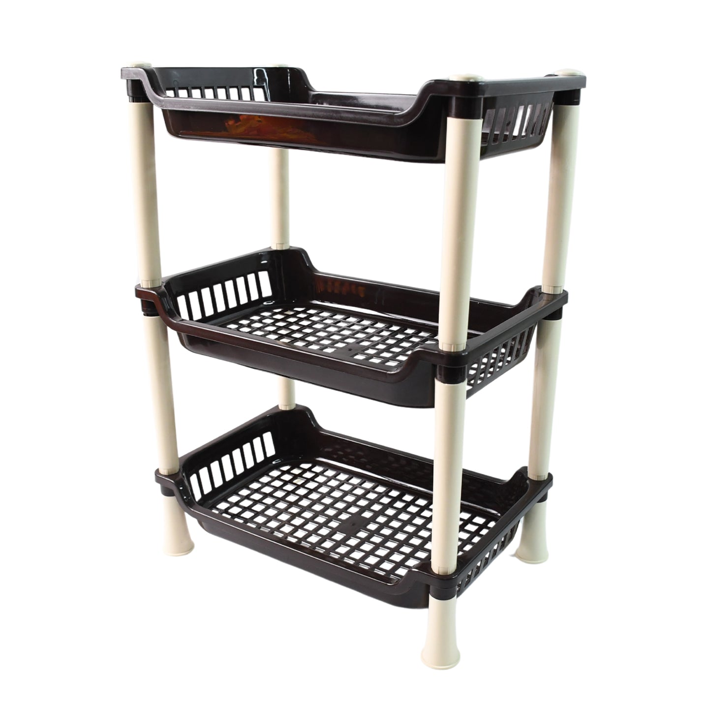 Apex Small Multiuse Plastic Storage Rack Organizer 3-tier - For Kitchen, Office & Shop