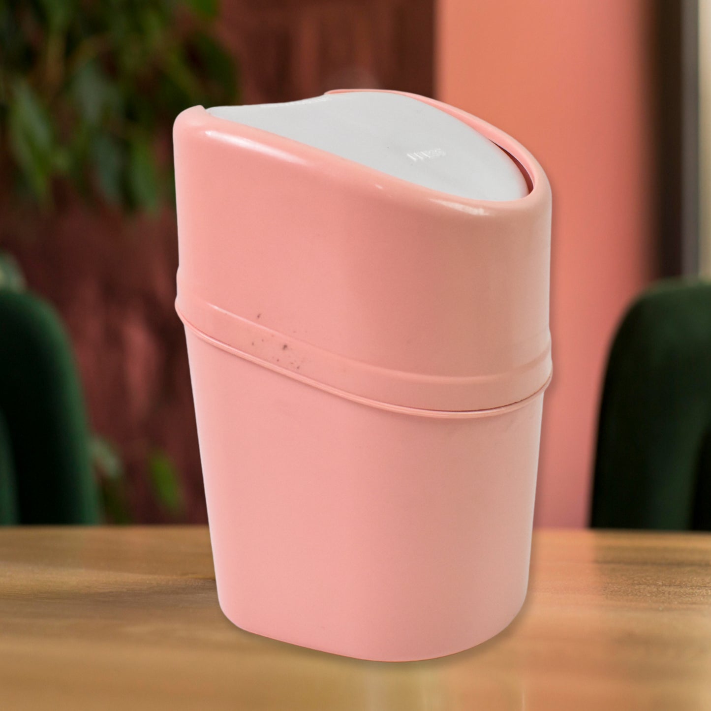 Mini Plastic Trash Can Dustbin With Swing Lid (1 Pc) -IDEAL FOR DRESSING TABLE, BATHROOM, OFFICE TABLE, STUDY TABLE, CAR ETC