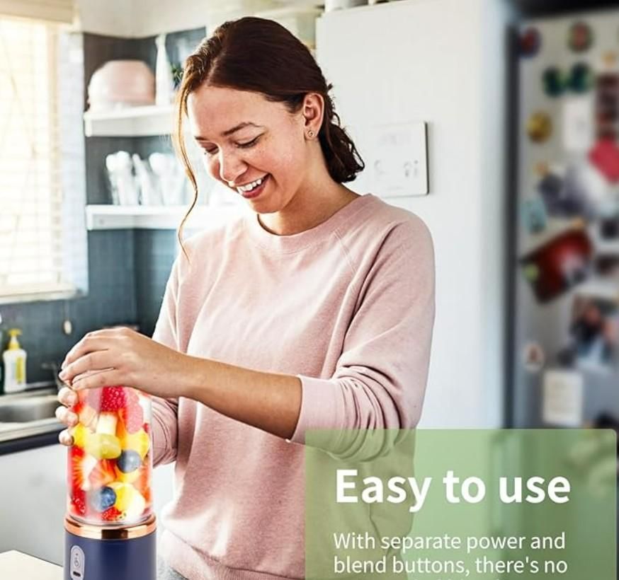 Multifunctional Small battery Operated Portable Juicer - Blender With Sipper Jar Lid