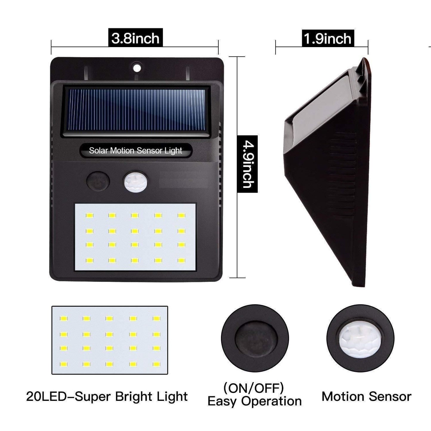 LED Bright Outdoor Lights with Motion Sensor - Serves as Security Light Also