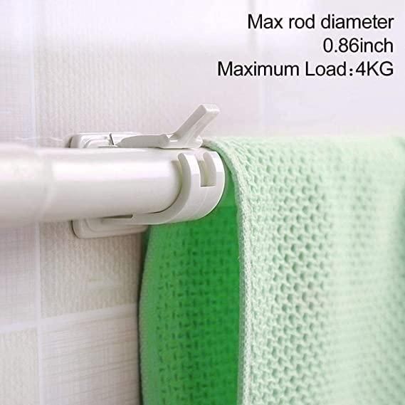 Multipurpose Self Adhesive Instant Wall Mount Sticking Clip Hook (Pack of 2) - Ideal for Curtains & Bathroom Rods