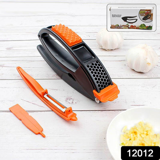 Multifunctional Garlic Press Garlic Mincing Crushing Tool (1 Pc) - Peeler Crusher Mincing