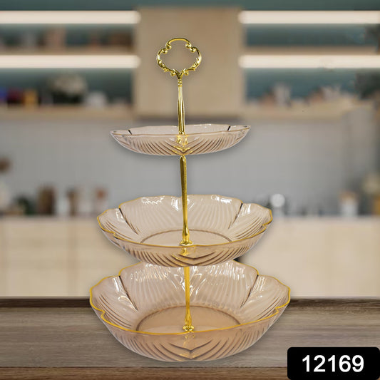 3 Layer Snack Dry Fruits Elegant Basket Stand Holder (1 Pc)