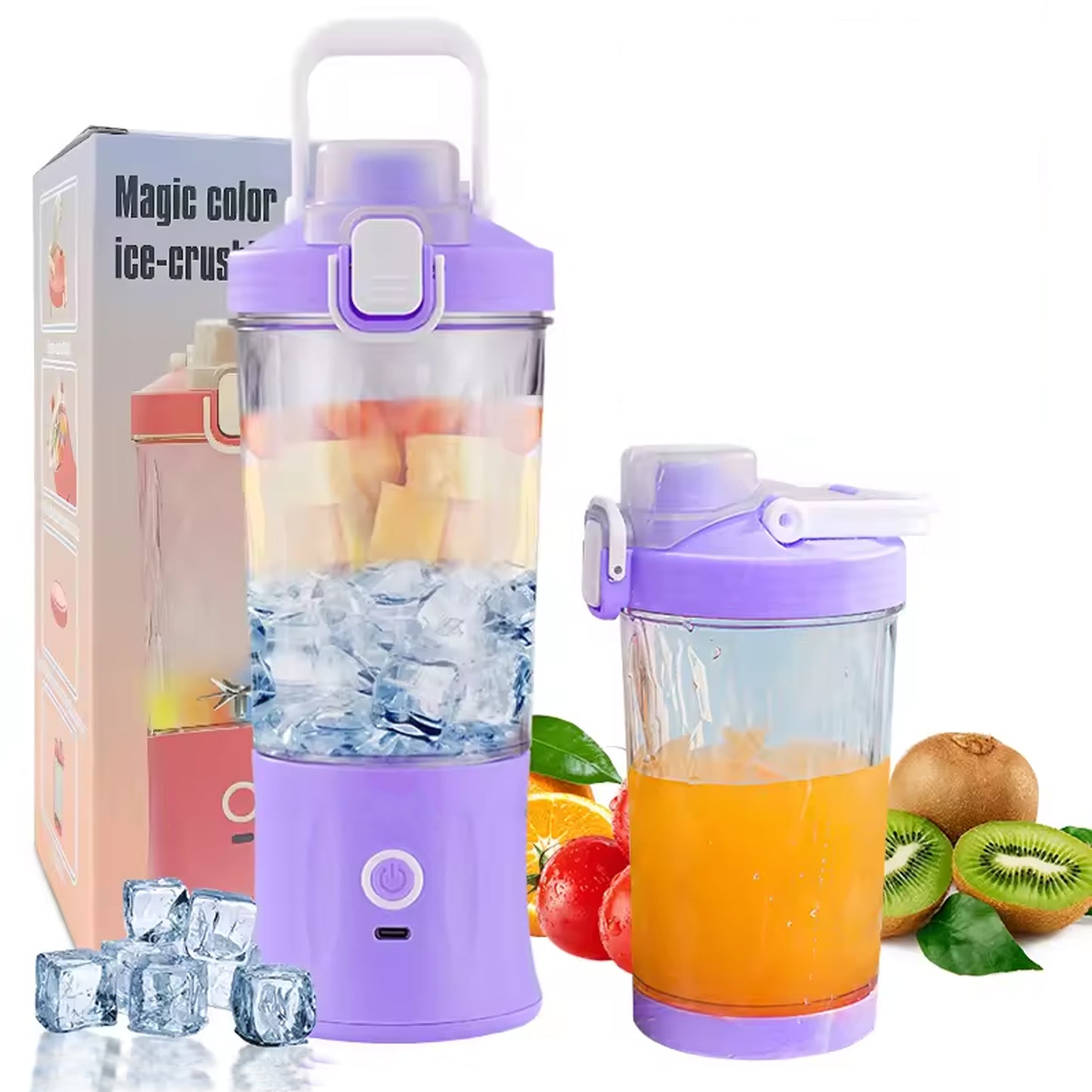 Eletric Crusher Juicer With Light 8 Blades (600 Ml  Multicolor)