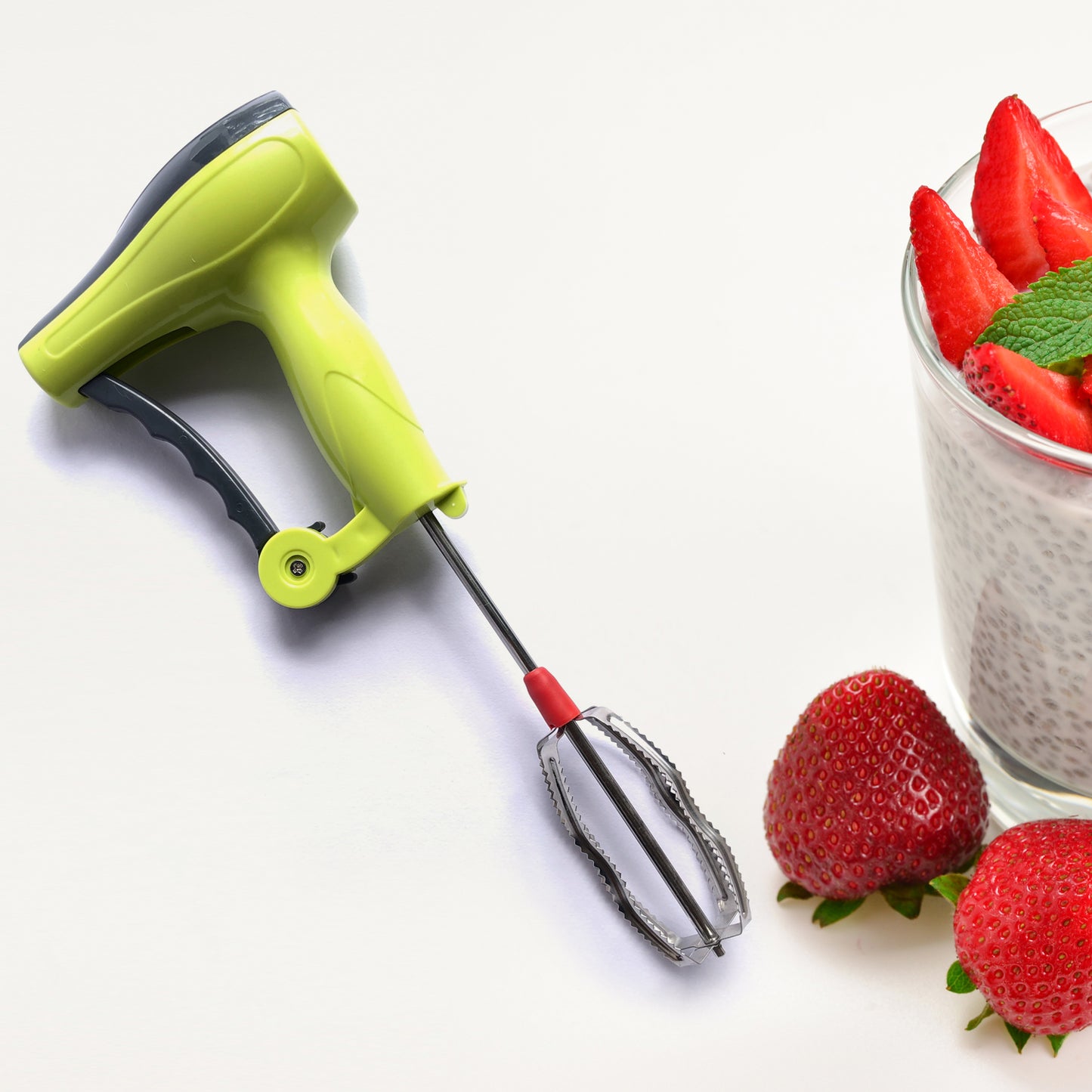Easy Grip Manual Hand Blender With Stainless Steel Blades Milk Shake Lassi Maker Egg Beater Mixer Rawai