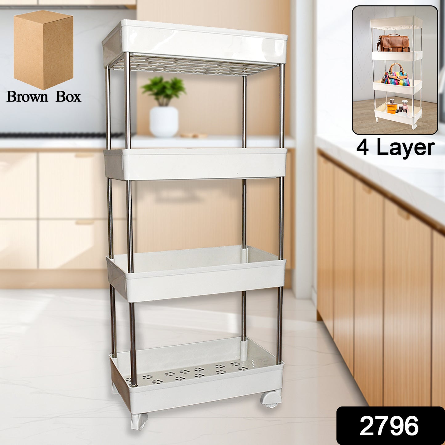 4 Layer Spacious Rack for Kitchen /Home & Office