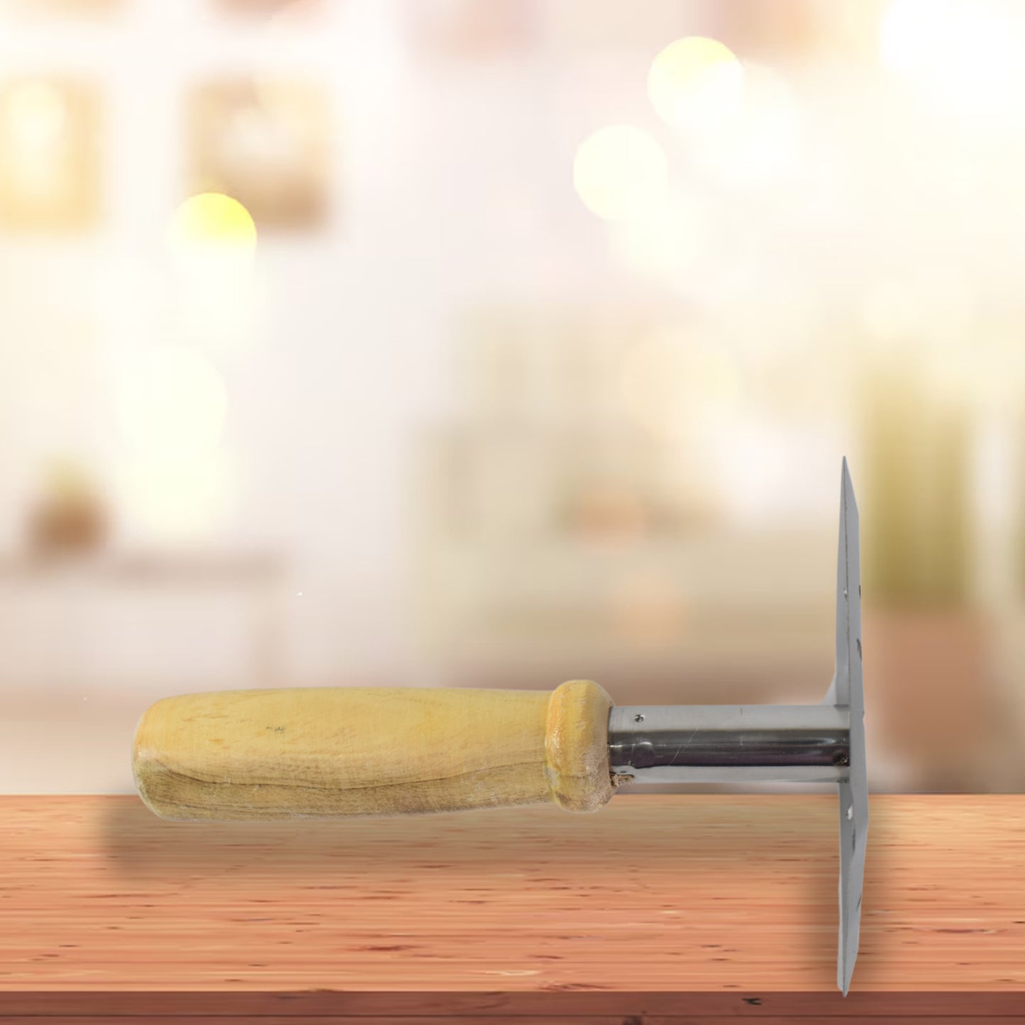 Wooden Handle Square Stainless Steel Potato Masher (1 Pc)