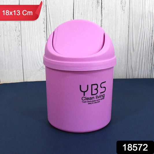 Mini Trash Can With Push Swing Lid  (18x13 Cm  1 Pc) - IDEAL FOR DRESSING TABLE, STUDY TABLE, OFFICE TABLE AND CAR