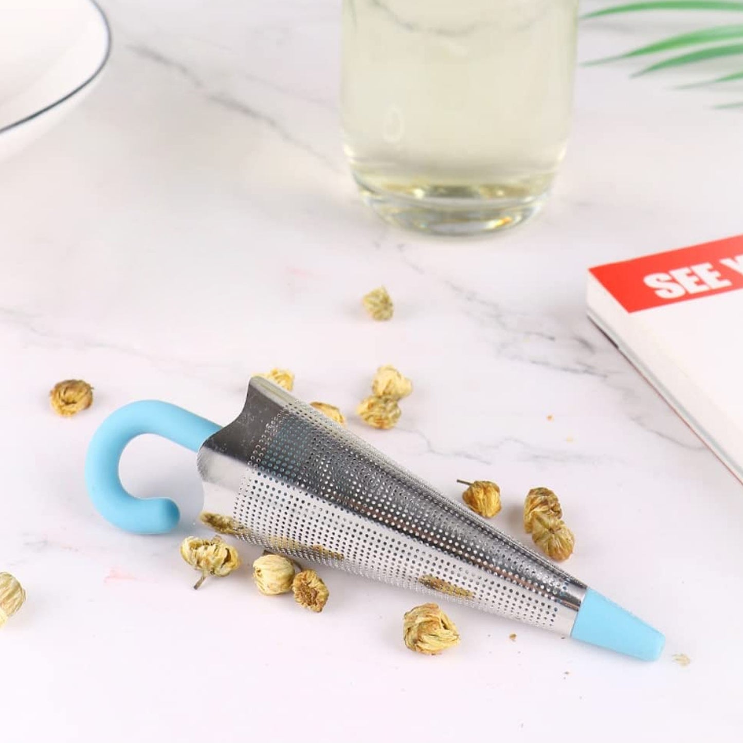 Reusable Cute Umbrella Style Tea Strainer / Infuser Without Tray  Stand - 1 Pc - (Color as per availability)