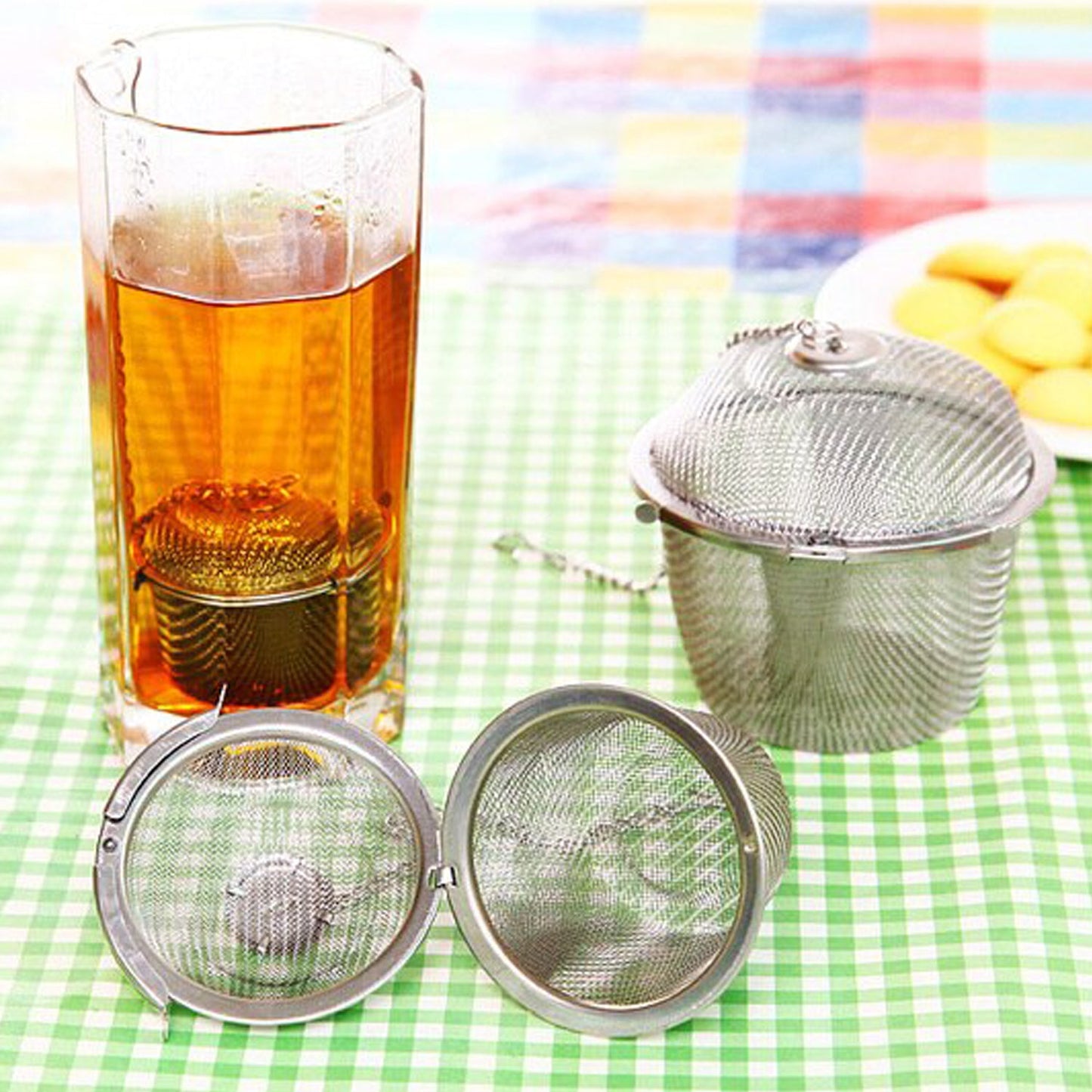 SS Easy Tea Filter / Siever - With easy SS chain that hooks on Cups/Glass