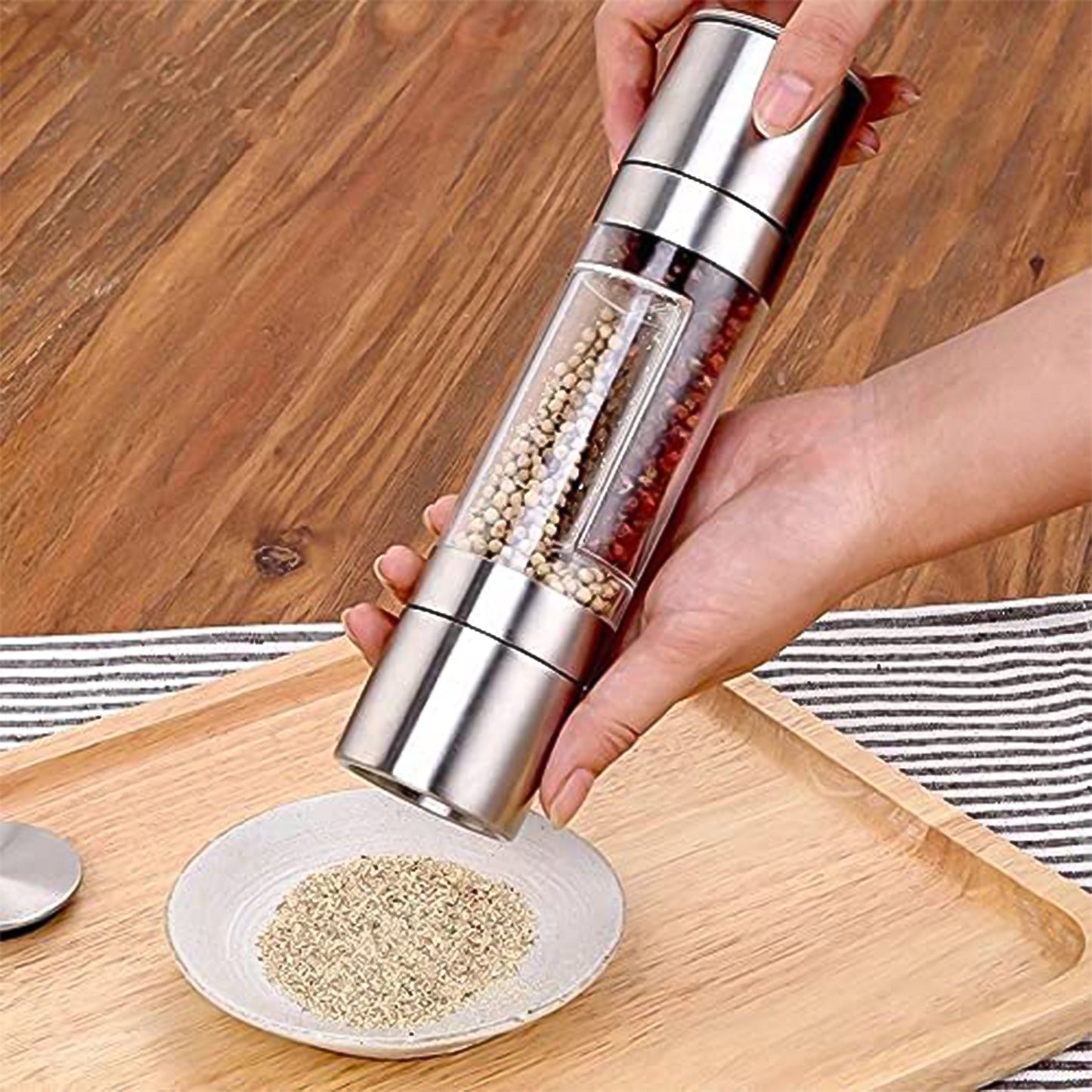 2-in-1 Stainless Steel Salt And Pepper Grinder