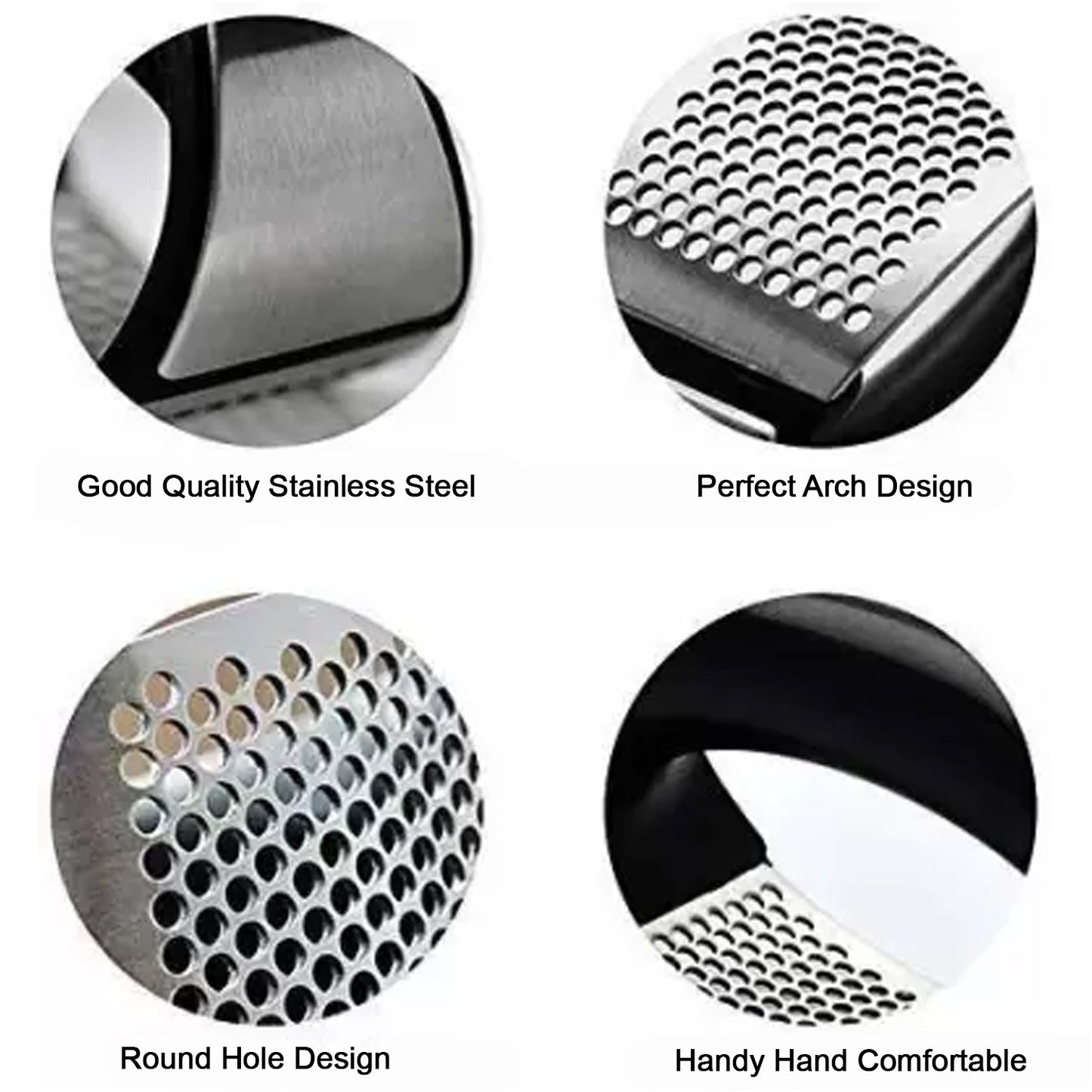 Multipurpose Handy Garlic Presser Crusher Stainless Steel - Easy to Use & Wash