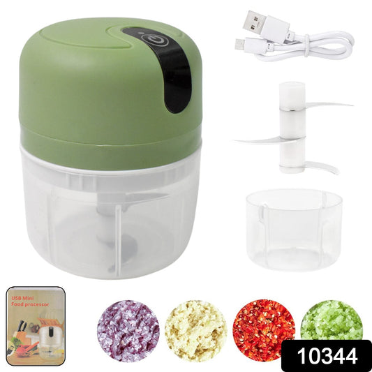 Wireless Usb Rechargeable Mini Electric Garlic Nuts Veg Chopper 3 Blades (250ml)