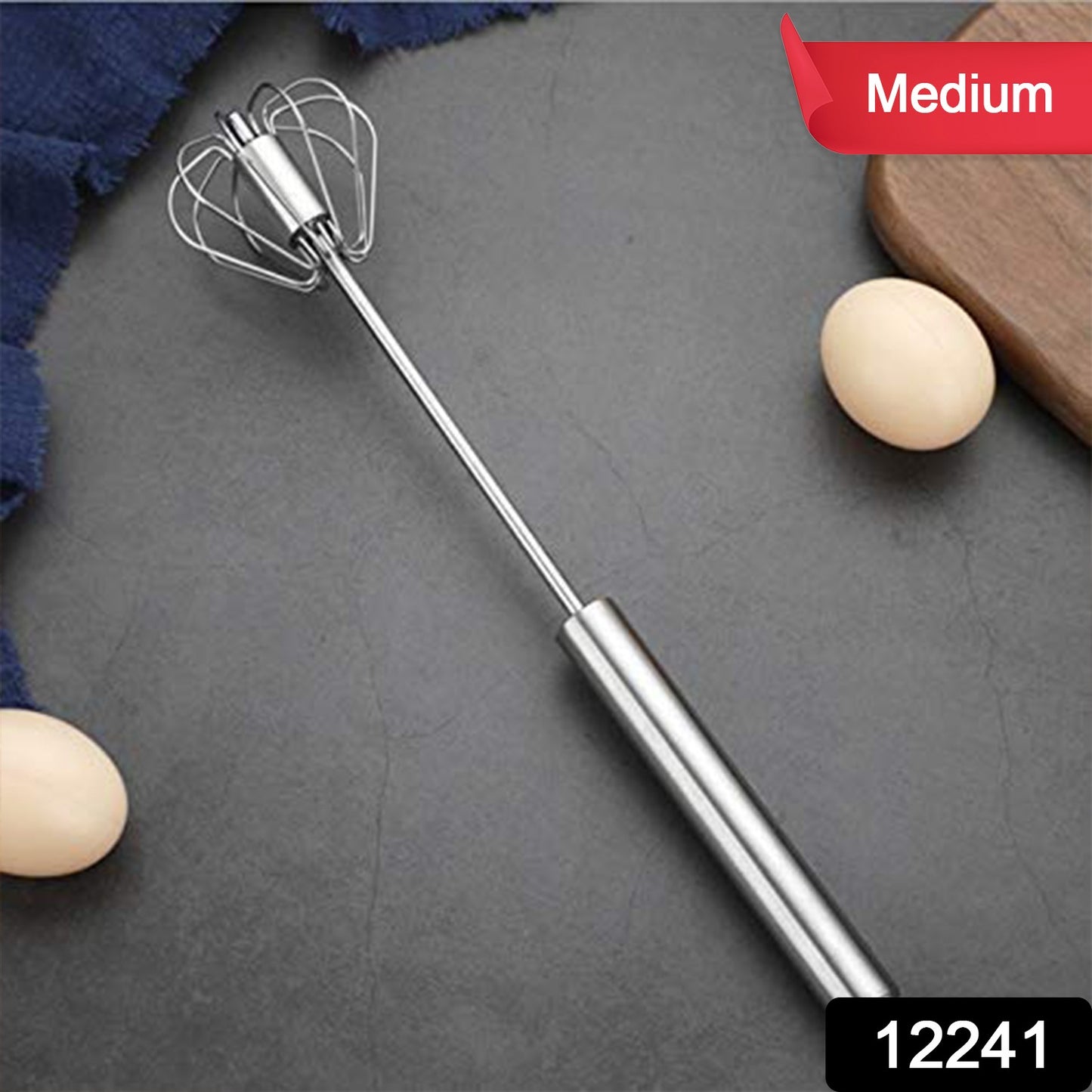 Stainless Steel Hand Push Rotary Whisk Blender (1 Pc 30 Cm) FOR EGGS LASSI BUTTER MILK ETC