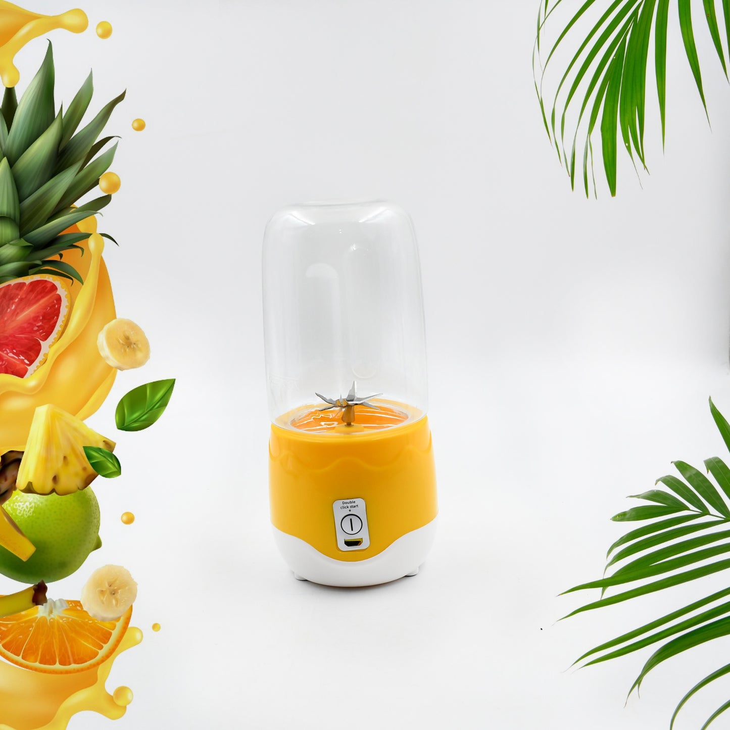 Portable Electric Usb Mini Juicer - 6 Blade Blender Grinder Mixer Juicer For Smoothies And Shakes With Juicer Cup - 400ml