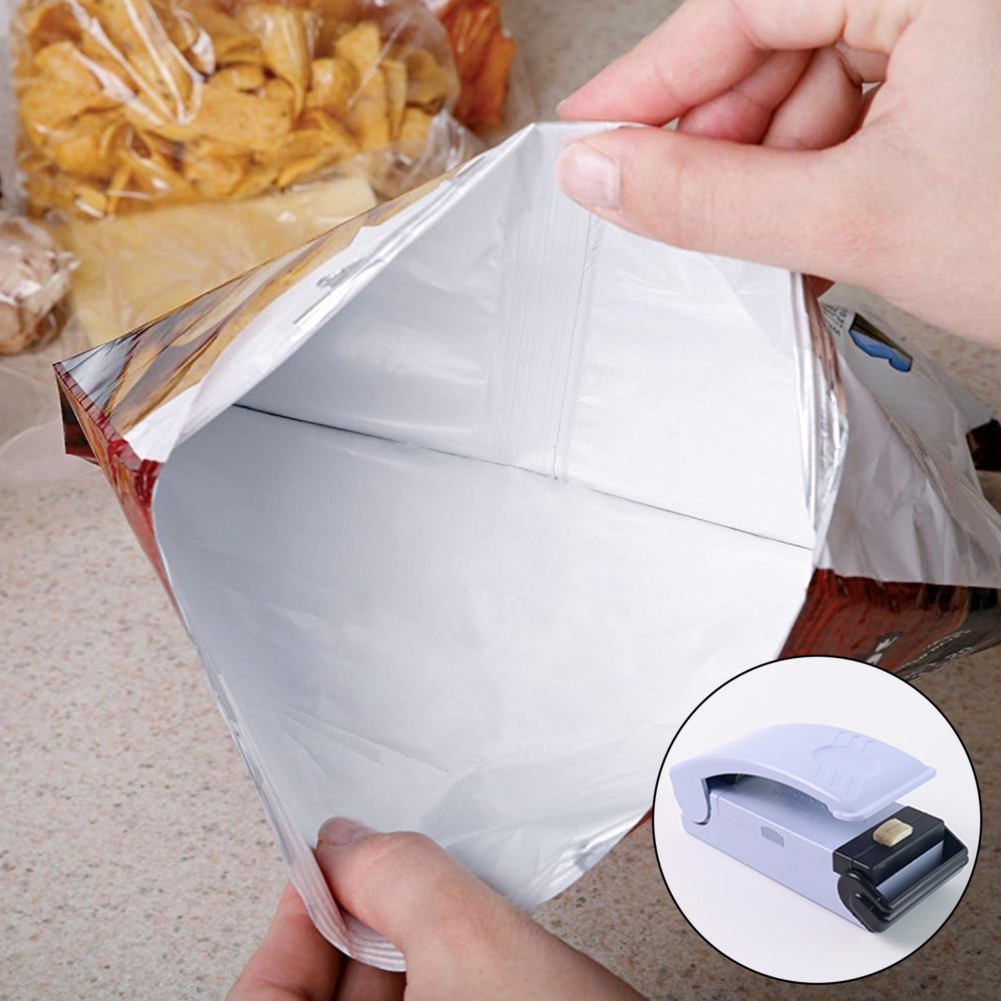 Mini Portable Chip Bag / Packet Heat Sealer Machine (1 Pc) - Plastic packet sealer device.