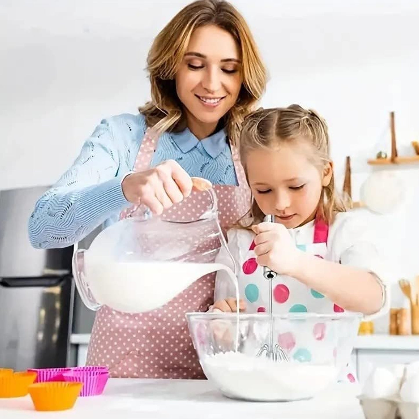 Stainless Steel Hand Push Rotary Whisk Blender (1 Pc 30 Cm) FOR EGGS LASSI BUTTER MILK ETC