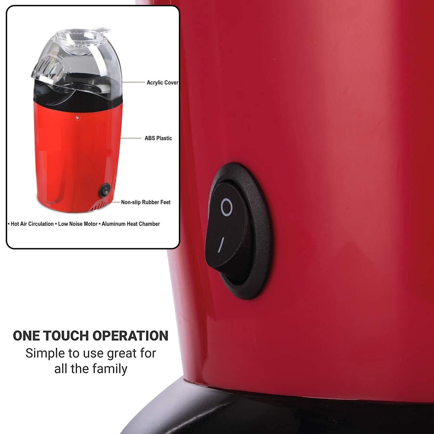 Hot Air Popcorn Popper Electric Machine Snack Maker - Oil Free